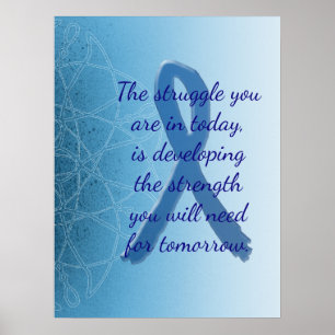 Inspirational Quote Blue ME CFS Ribbon Poster