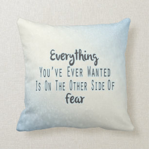 Inspirational Quote, Blue Typography About Desire Cushion