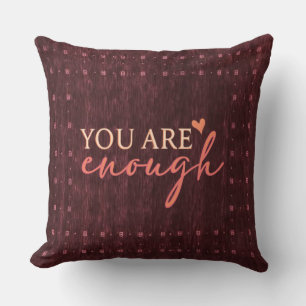 Inspirational Quote Burgundy Decor Cushion