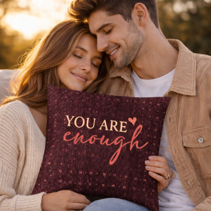 Inspirational Quote Burgundy Decor Cushion