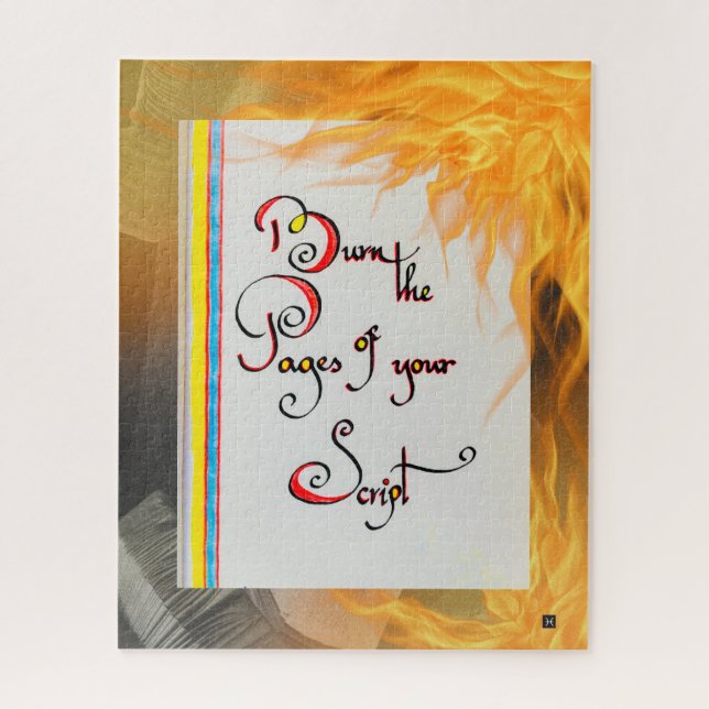 Inspirational quote Burn the pages of your script Jigsaw Puzzle (Vertical)