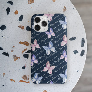 Inspirational Quote Butterflies Monogram Case-Mate iPhone Case