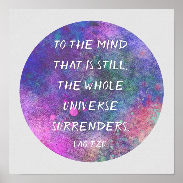 inspirational quote by Lao Tzu purple watercolor Poster (Front)