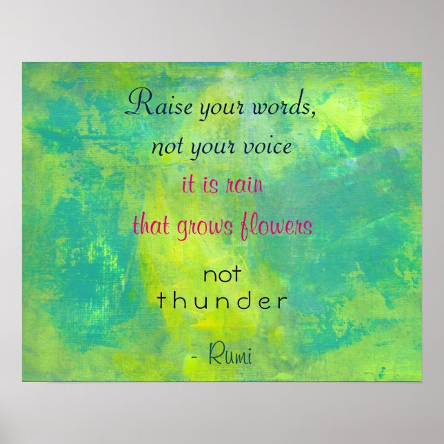 Inspirational Quote by Rumi on Kindness Poster (Front)
