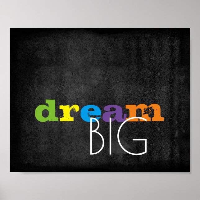inspirational quote colourful text poster dream bi (Front)
