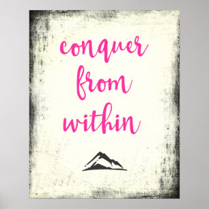 Inspirational Quote Conquer from Within Typography Poster