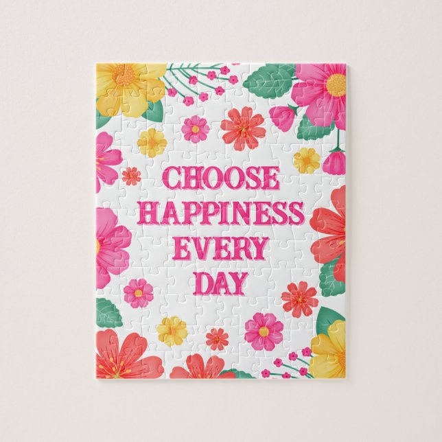 Inspirational Quote Create Your Own Floral Jigsaw Puzzle (Vertical)