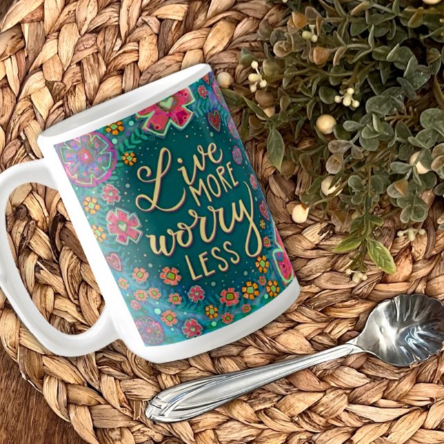 Inspirational Quote Floral Fun Green Pink Coffee Mug (Creator Uploaded)
