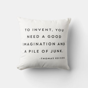 Inspirational Quote for Inventor Minimalist Style Cushion