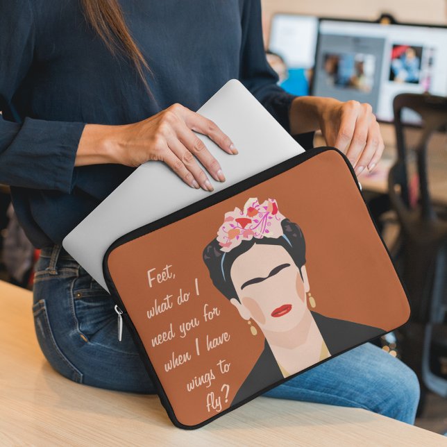 Inspirational Quote Frida Kahlo Illustration Women Laptop Sleeve (Creator Uploaded)