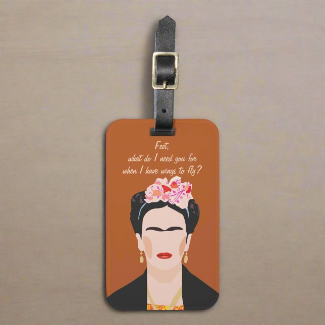 Inspirational Quote Frida Kahlo Illustration Women Luggage Tag (Creator Uploaded)