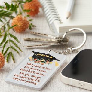INSPIRATIONAL QUOTE GRADUATION CLASS 2024 KEY RING