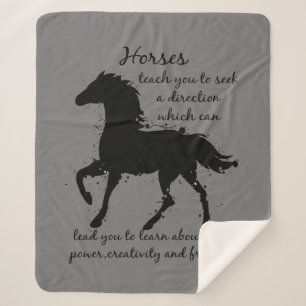 Inspirational Quote Horses Can Teach Us Sherpa Blanket