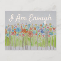 Inspirational Quote I AM ENOUGH Affirmation Card