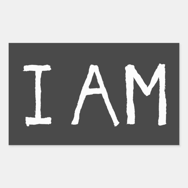 Inspirational Quote "I Am" Rectangular Sticker (Front)