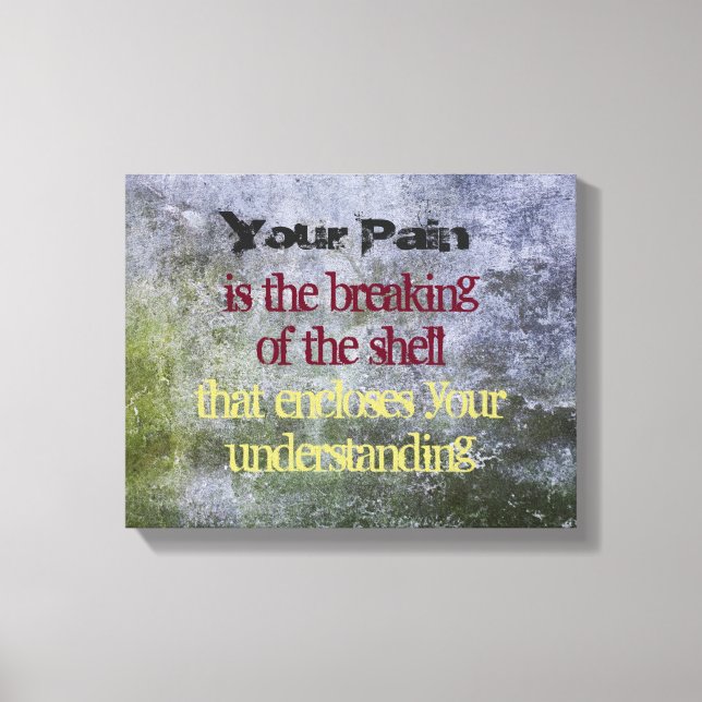 Inspirational Quote in a mossy stone wall texture Canvas Print (Front)
