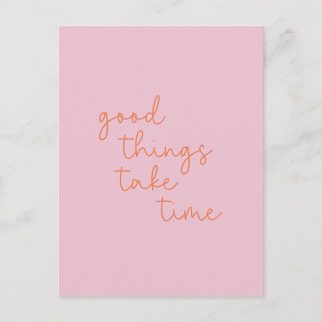 Inspirational Quote in Pink and Orange  Postcard (Front)