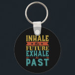 Inspirational Quote Inhale Future Exhale Past Key Ring<br><div class="desc">Inspirational motivation quote to keep you inspired and motivate others around you.

Beautiful saying about letting go of the past failures and bad experiences to embrace the future and all the possibilities. Breath. Inhale the future. Exhale the past.

Background colour can be customised to your desired colour.</div>