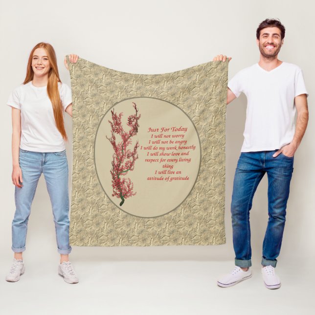 Inspirational Quote Just For Today   Fleece Blanket (In Situ)