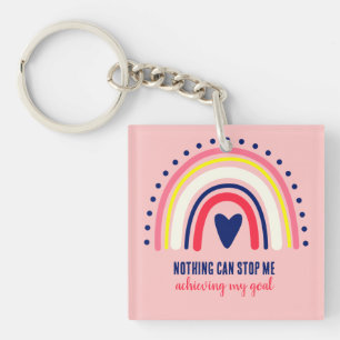 INSPIRATIONAL QUOTE MODERN VINTAGE BOHO RAINBOW    KEY RING
