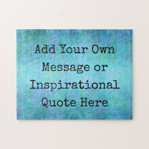Inspirational Quote Motivational Blue Watercolor Jigsaw Puzzle