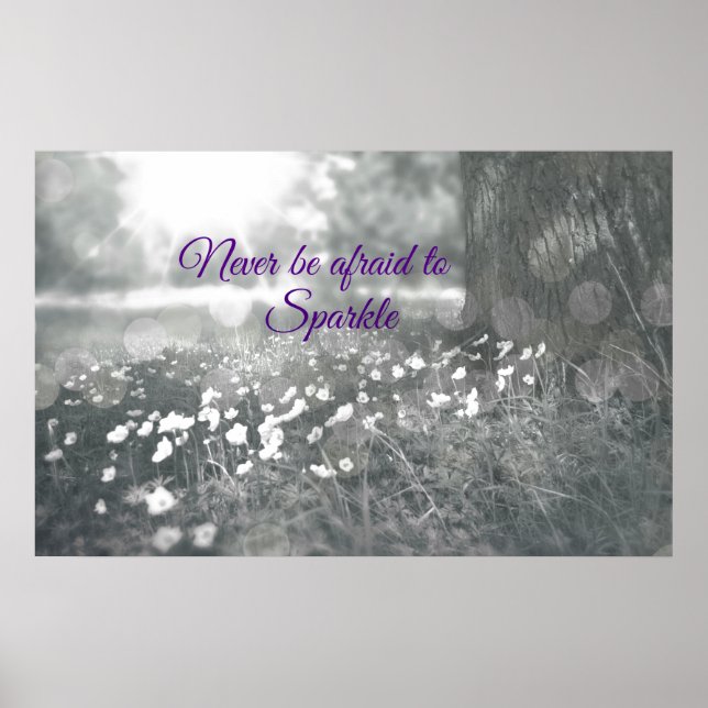 Inspirational Quote Never be Afraid to Sparkle Poster (Front)