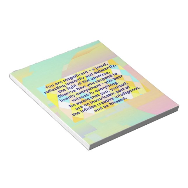 Inspirational Quote Notepad 4 Blue Gold Multi (Angled)