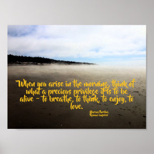 Inspirational Quote Ocean Beach Photo Poster