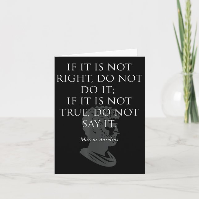 Inspirational Quote Of Philosopher Marcus Aurelius Card (Front)