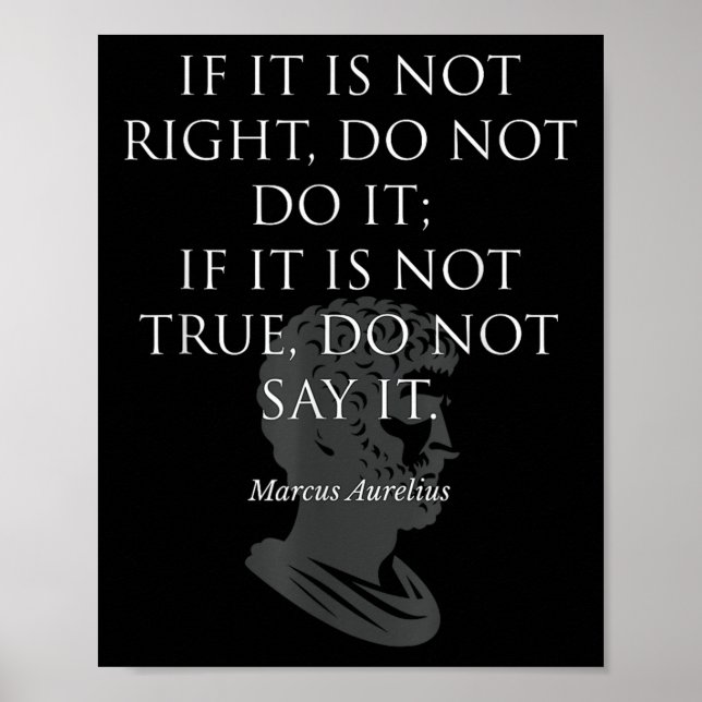 Inspirational Quote Of Philosopher Marcus Aurelius Poster (Front)