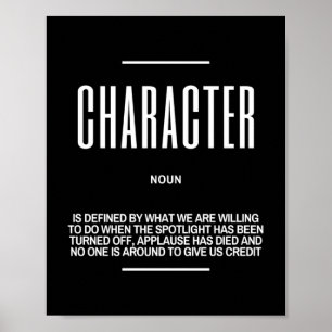 Inspirational Quote On Character Poster