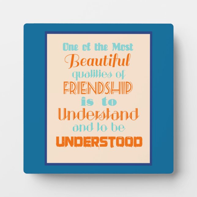 Inspirational Quote on Friendship Plaque (Front)