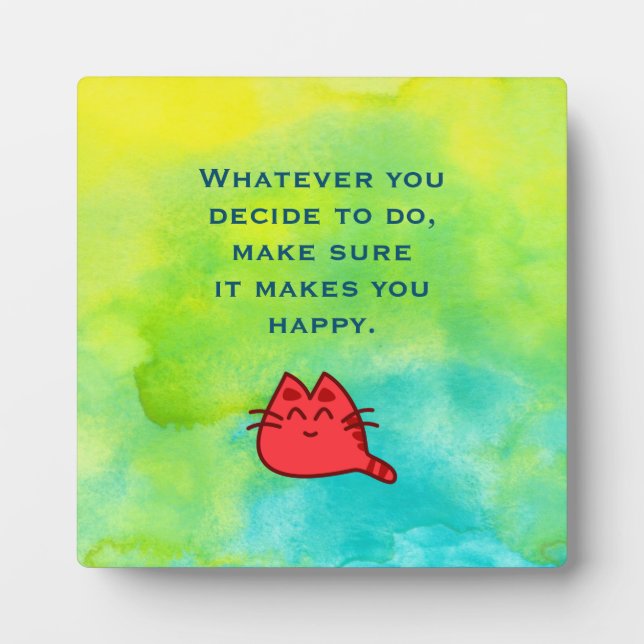Inspirational Quote on Happiness Plaque (Front)