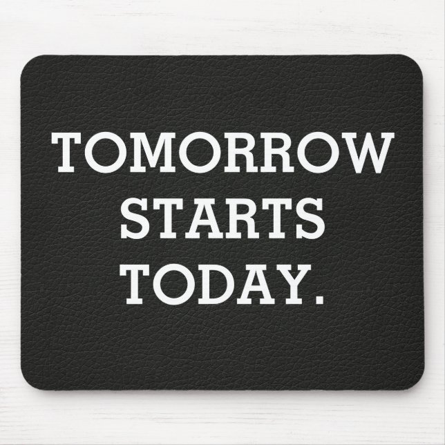 Inspirational quote on leather texture mouse pad (Front)