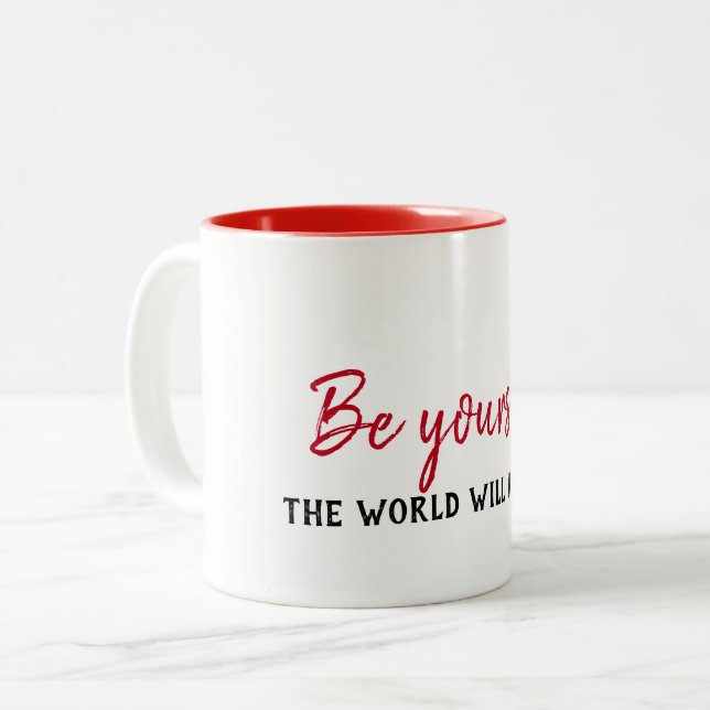 Inspirational Quote On White Two-Tone Coffee Mug (Front Left)