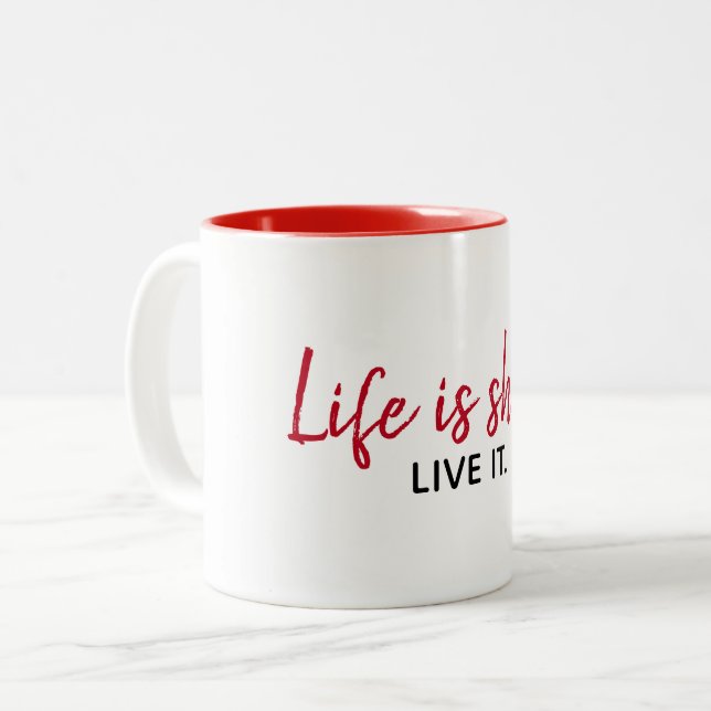 Inspirational Quote On White  Two-Tone Coffee Mug (Front Left)