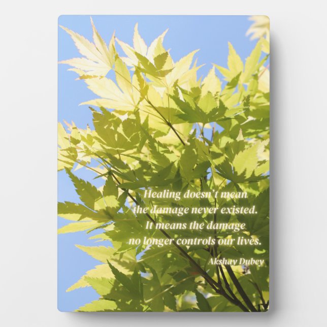 inspirational quote over nature photo -  plaque (Front)