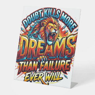 Inspirational quote pillow design pedestal sign