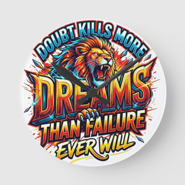 Inspirational quote pillow design  round clock (Front)
