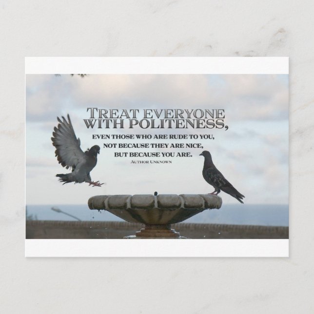 Inspirational Quote -- Politeness Postcard (Front)