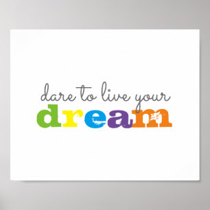 inspirational quote poster dare to dream wall art