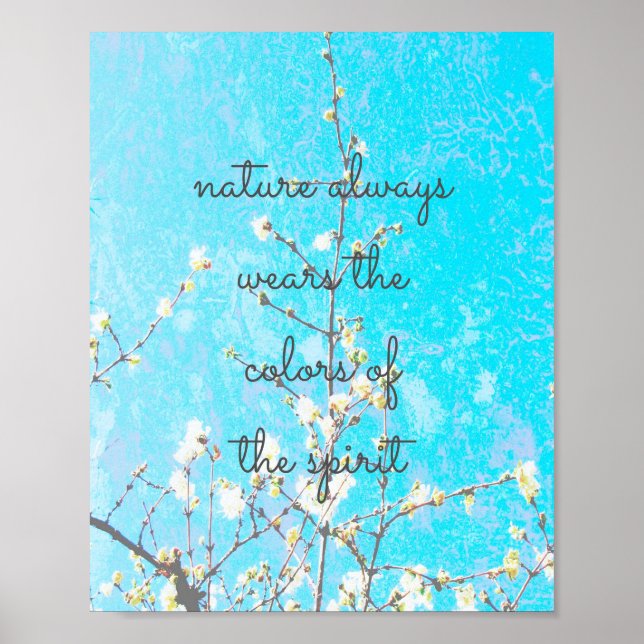 inspirational quote poster on blue nature art (Front)