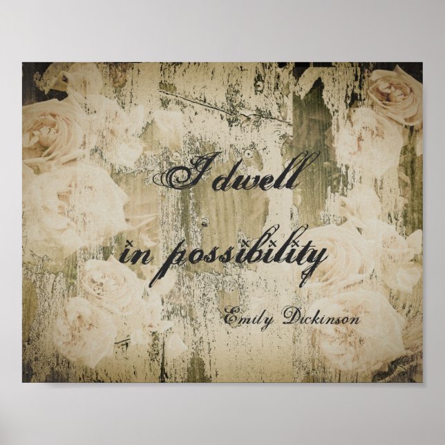 inspirational quote poster rustic shabby chic (Front)