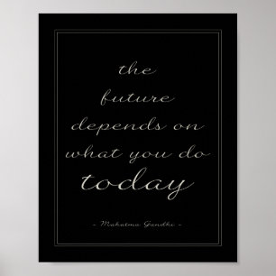 Inspirational Quote Poster The Future Black Script