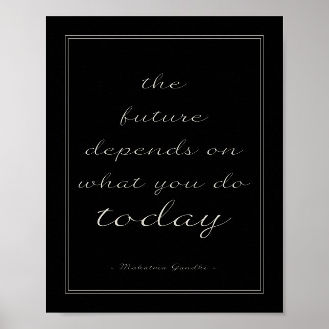 Inspirational Quote Poster The Future Black Script (Front)