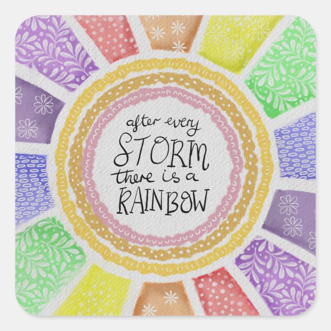 Inspirational Quote Print – “After Every Storm Square Sticker (Front)