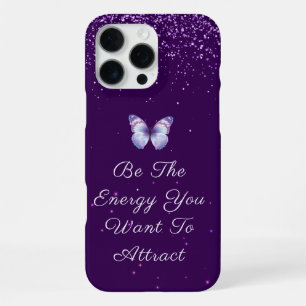 Inspirational Quote purple glitters butterfly iPhone 16 Pro Max Case