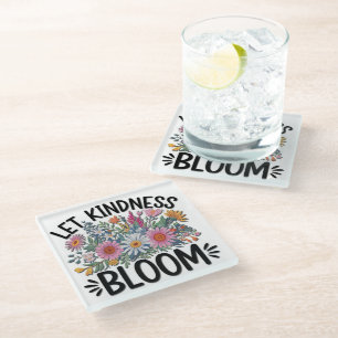 Inspirational Quote/Sayings/Flowers Glass Coaster