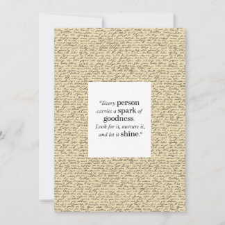 Inspirational Quote Script Pattern 5x7 Flat Card