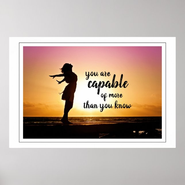 Inspirational Quote Seascape Waves Beach Poster (Front)